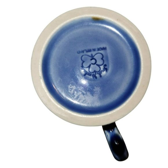 MCM Irish Wade Porcelain Jaunting Car Mug Cup Blue Mid Century - Picture 3 of 4